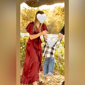 Vici satin ruffle maxi dress